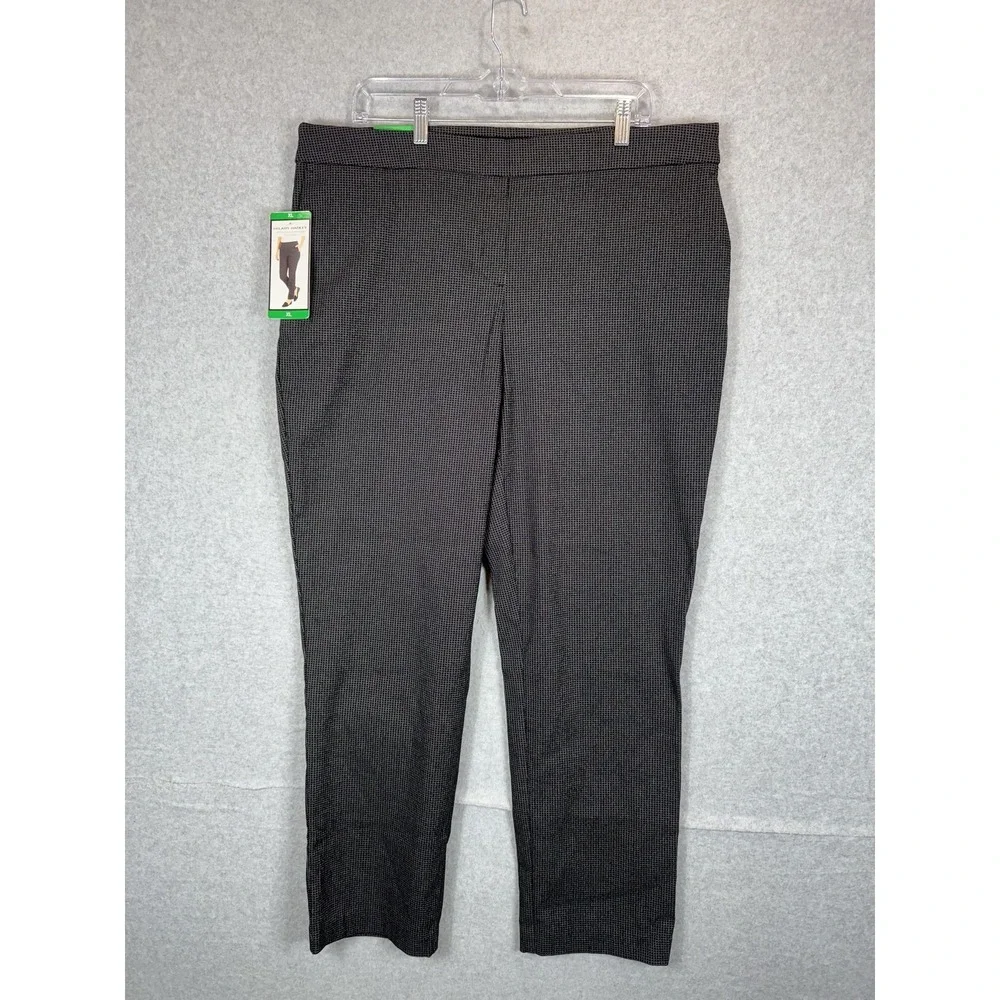 Hilary‎ Radley Pants Womens XL Slim Leg Tummy Control Plaid Stretch Pull On